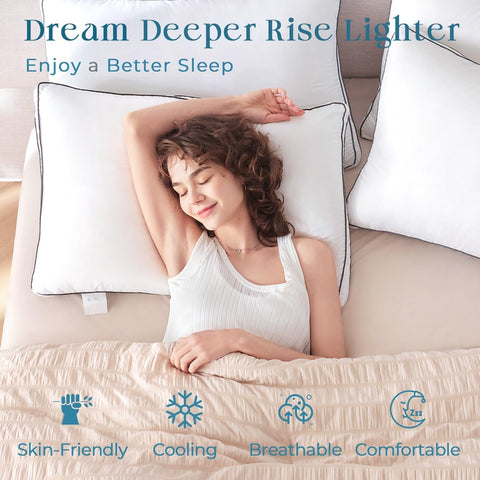 MUXHOMO bed pillow four-pack breathable cover enjoys cooling touch