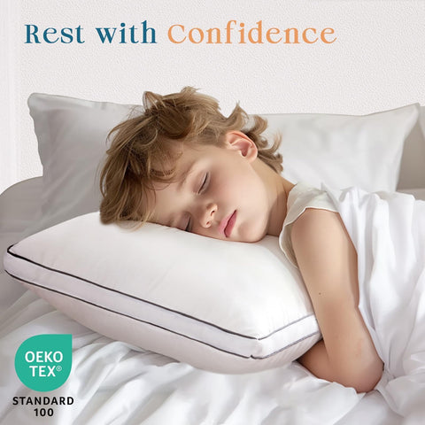 MUXHOMO bed pillow four-pack care: cold wash, low dry