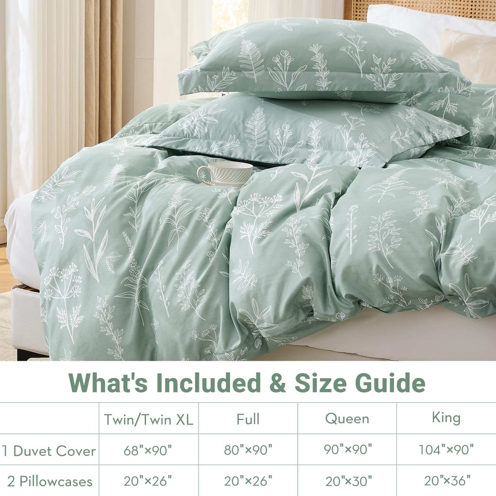 MUXHOMO vibrant botanical pattern enhances bedroom mood and decor.