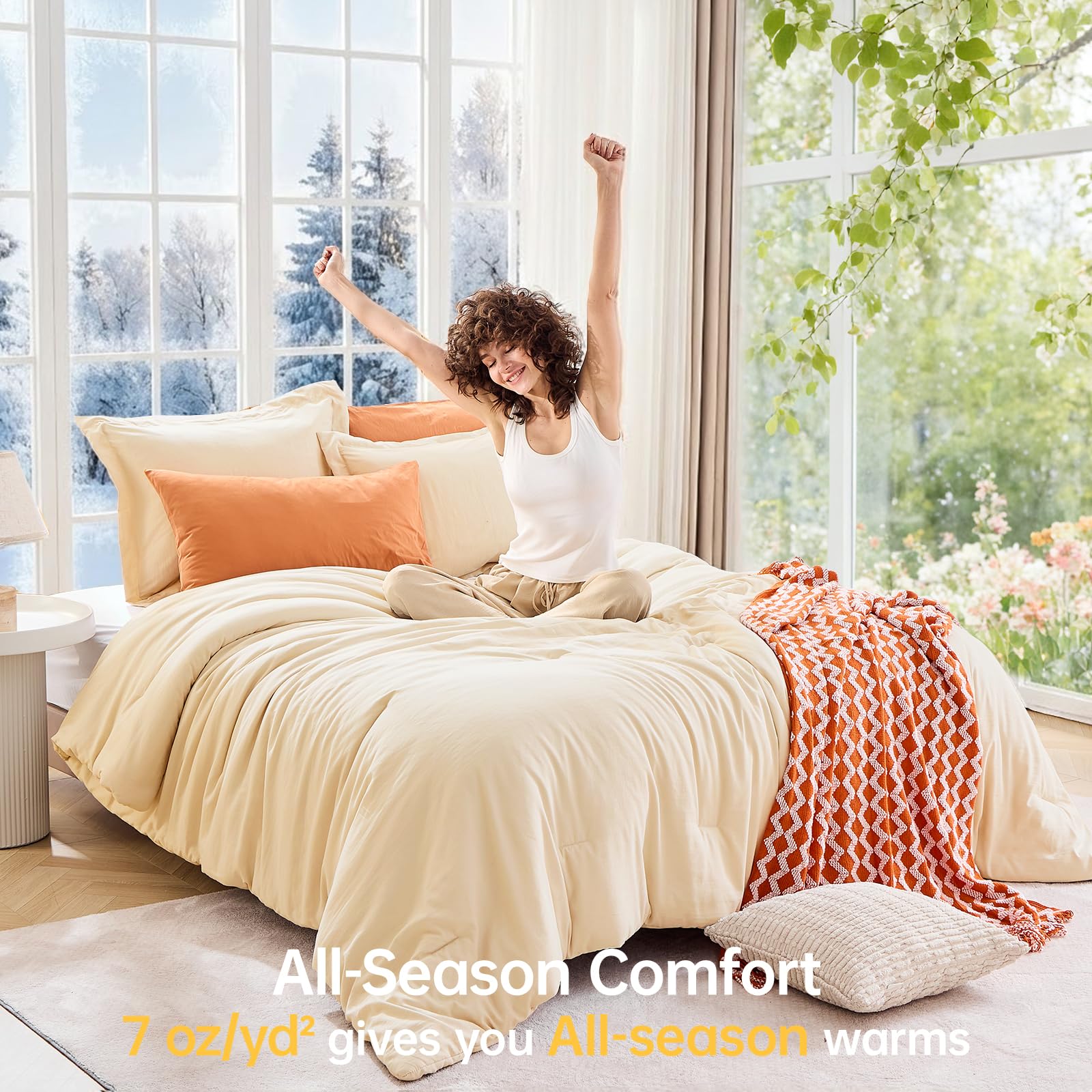 MUXHOMO Brushed microfiber material feels soft and gentle on skin.