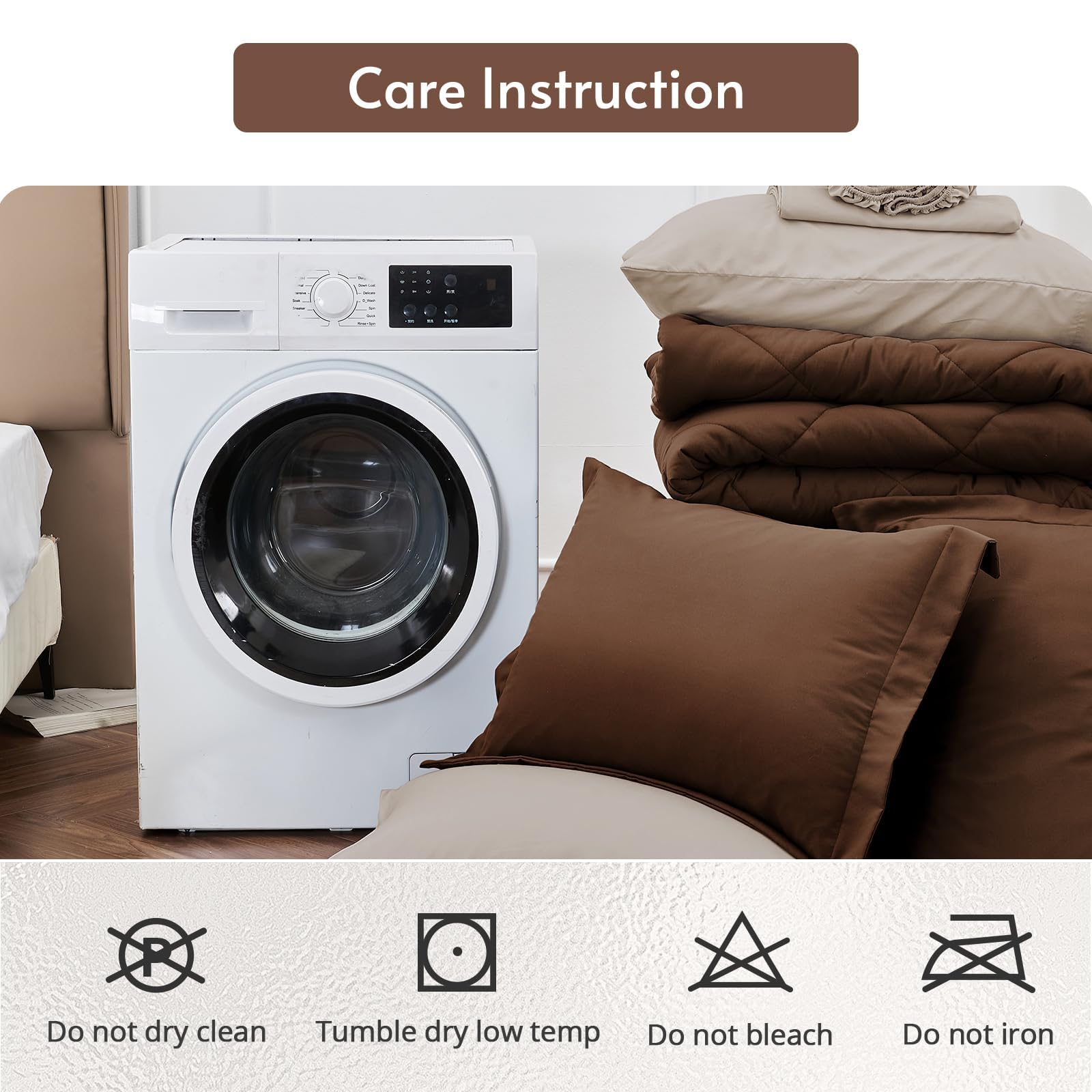 MUXHOMO easy-care fabric simplifies laundry and maintenance.
