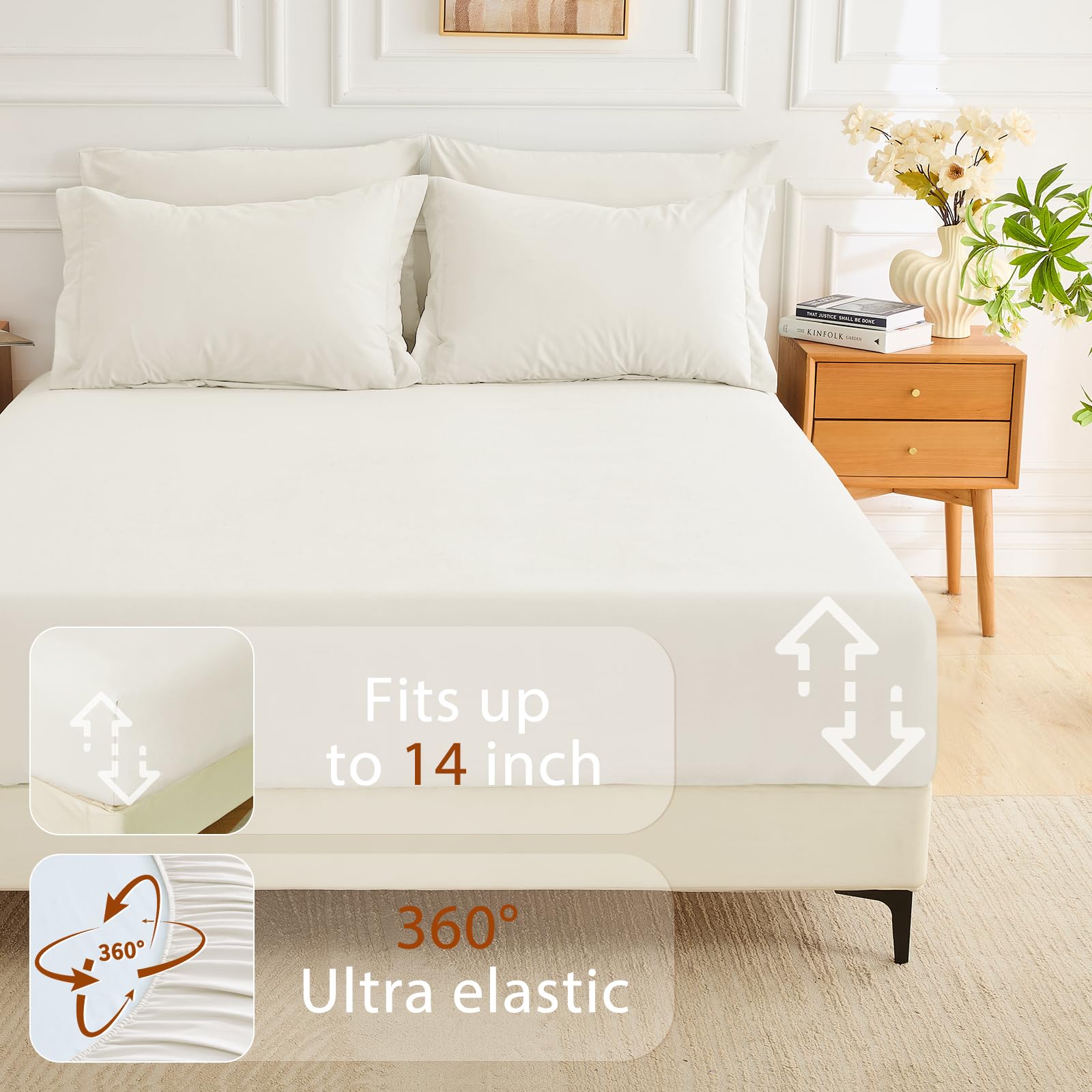 MUXHOMO envelope-closure pillowcases keep pillows secure at night.
