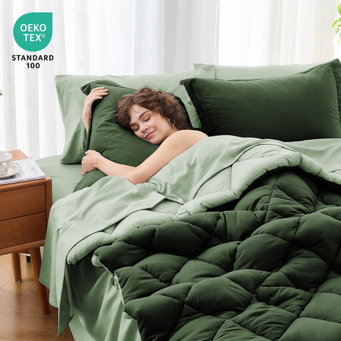MUXHOMO fitted sheet with 14-inch pocket for secure fit