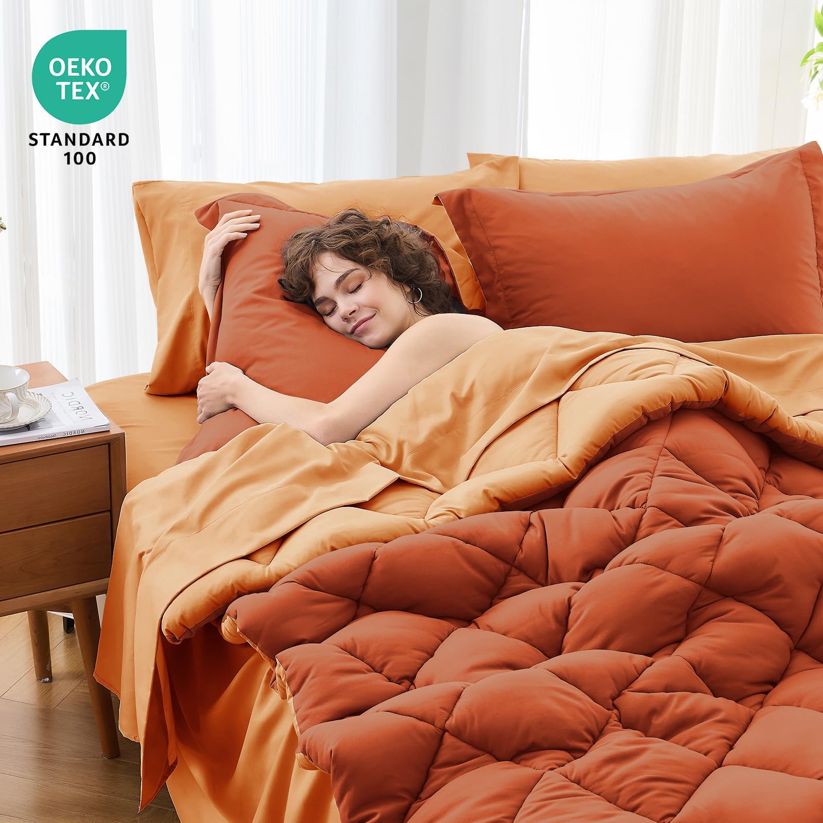 MUXHOMO fitted sheet with 14-inch pocket shown for a snug fit