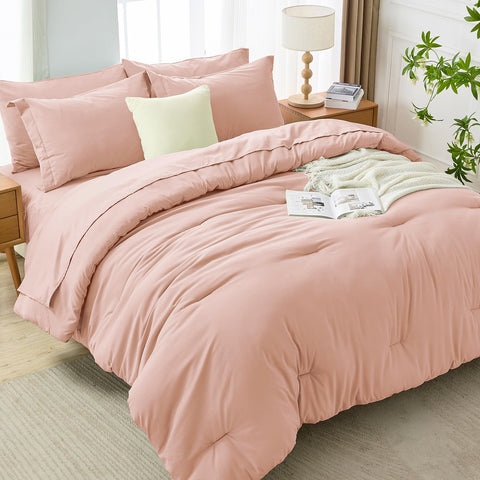 MUXHOMO flat sheet and complete bed-in-a-bag contents arranged for easy setup.