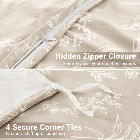 MUXHOMO hidden zipper closure keeps the duvet insert secure and clean