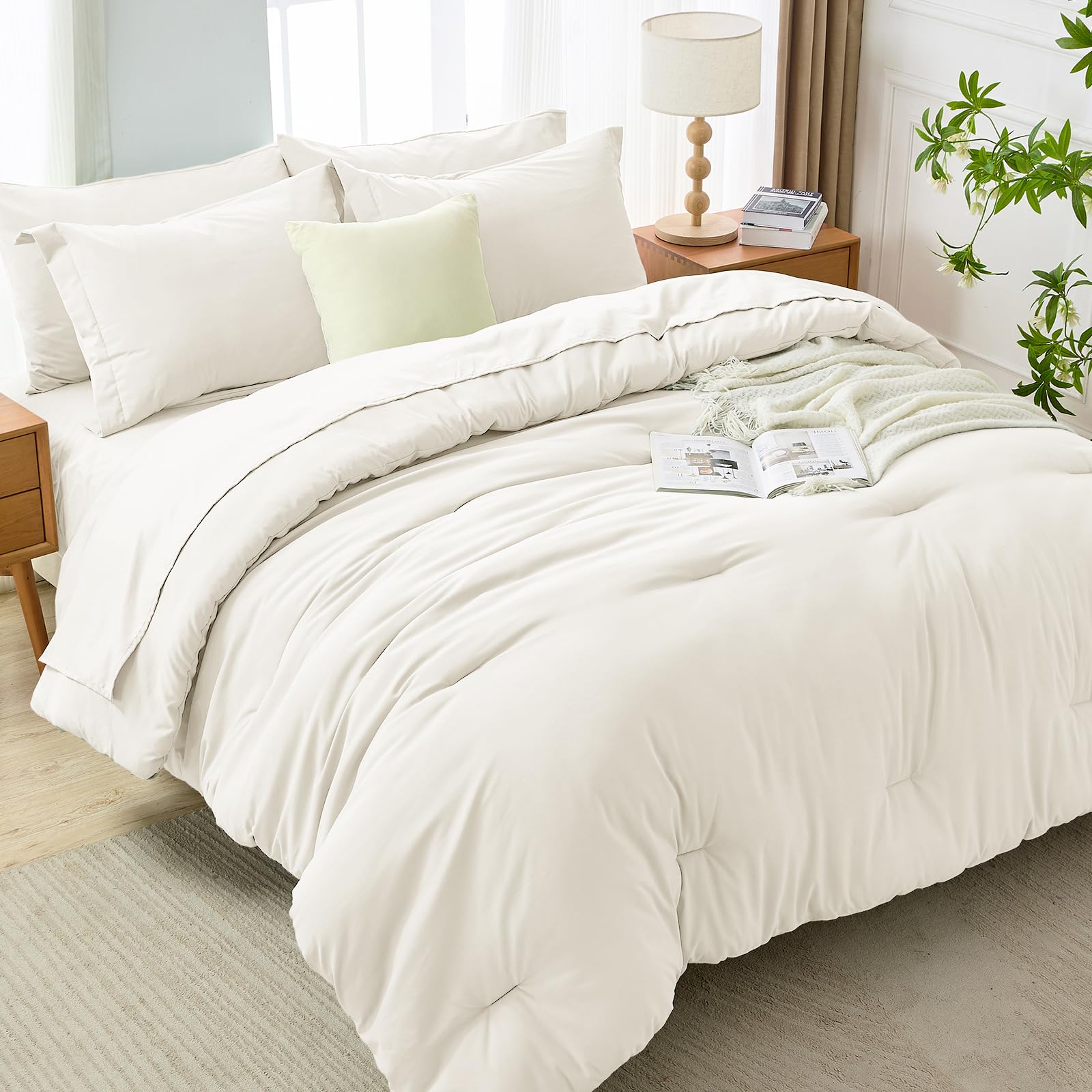 MUXHOMO pillow shams coordinate for a polished look.