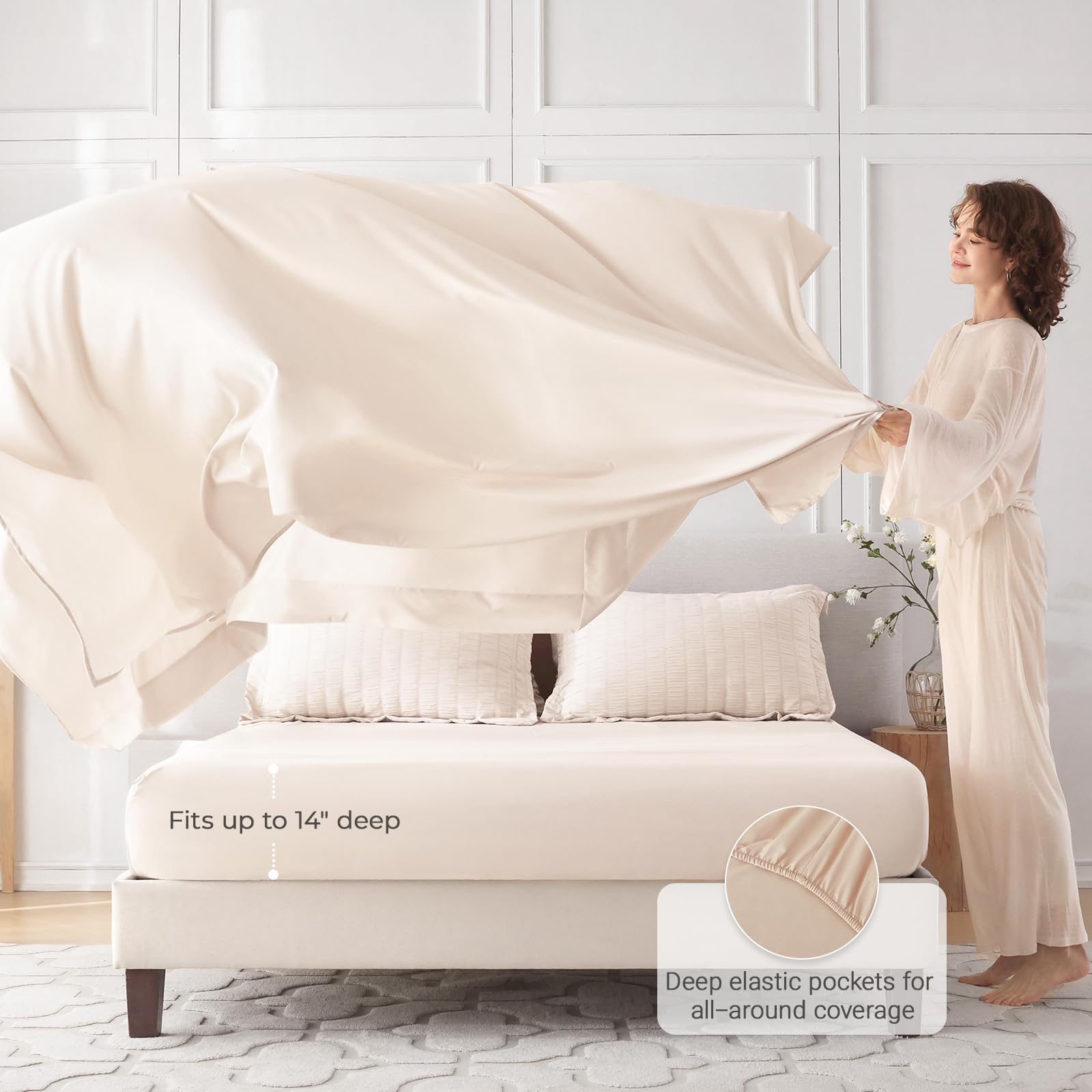 MUXHOMO pillowcases with envelope closure keep pillows neatly in place.