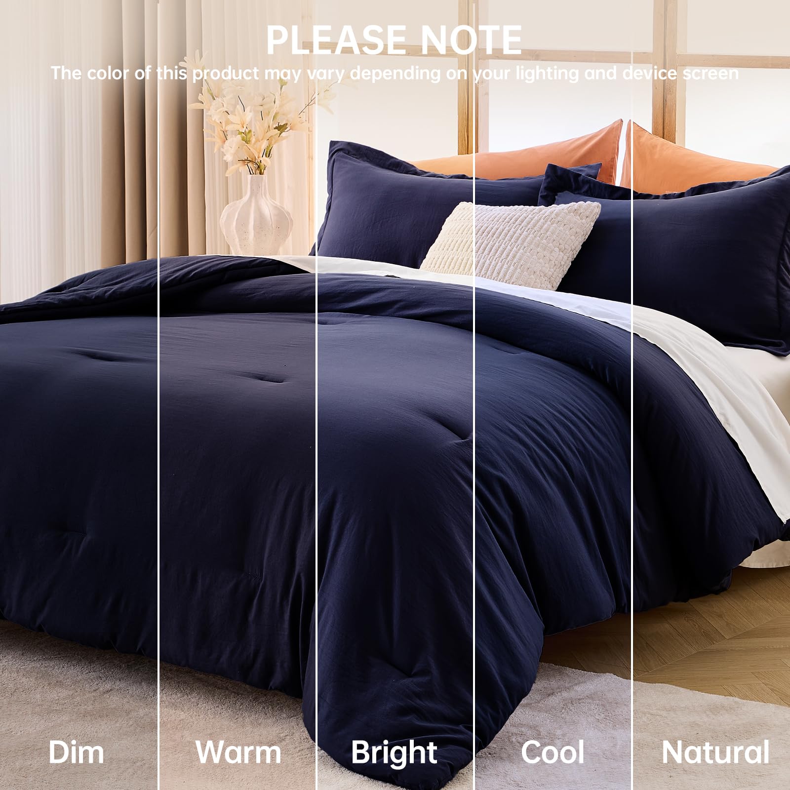 MUXHOMO queen size comforter with matching shams elevates sleep space.