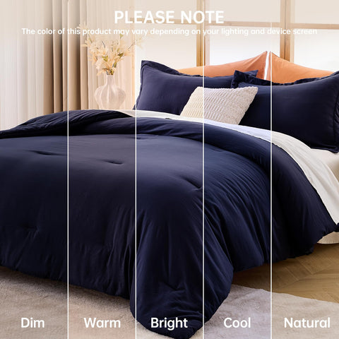 MUXHOMO queen size comforter with matching shams elevates sleep space.