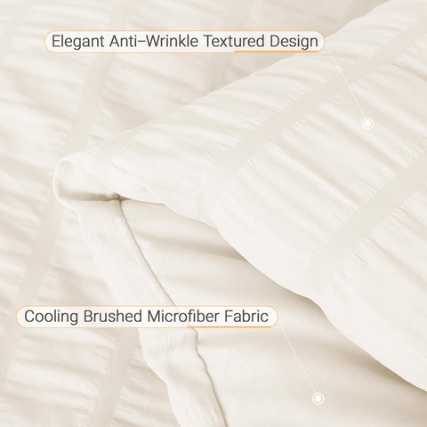 MUXHOMO pillow shams in pleated design offer a polished look.