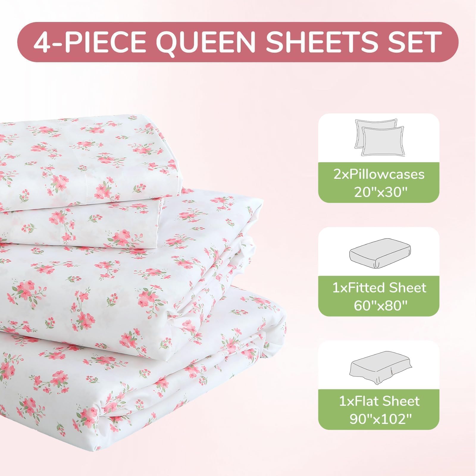 360-degree elastic deep pocket secures sheets on a 16-inch mattress.