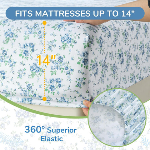 MUXHOMO deep-pocket elastic securely fits mattresses up to 16 inches