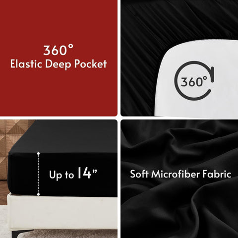 MUXHOMO red and black hue adds bold contrast to contemporary bedrooms.