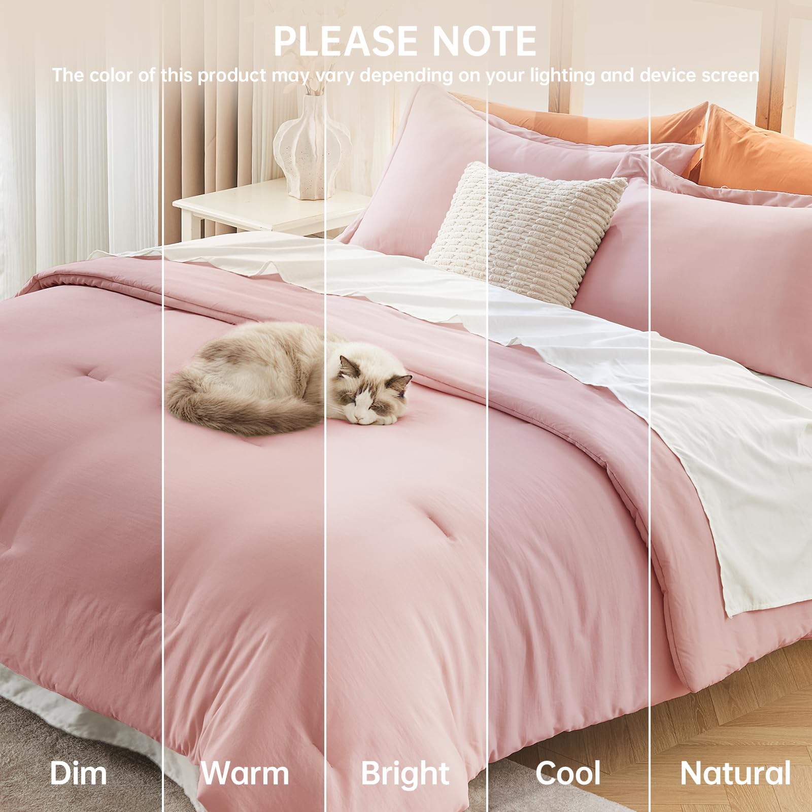 MUXHOMO rose gold color coordinates with modern bedrooms and versatile decor.