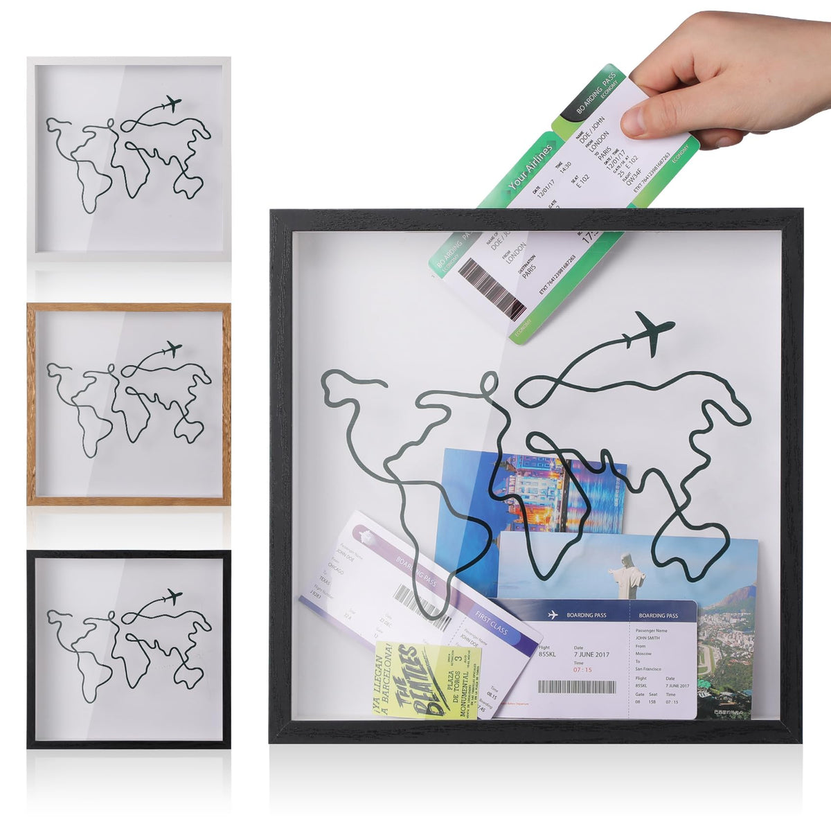 MUXIUNT Travel Adventure Archive Box front view with clear acrylic display protects memories