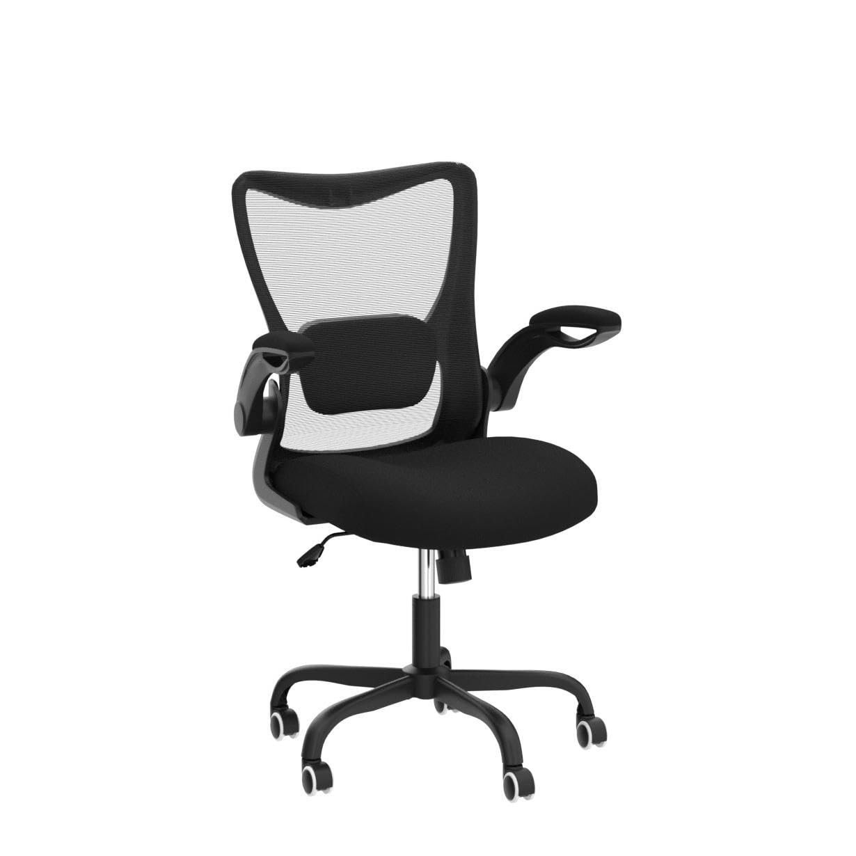 MUXX.STIL ergonomic chair with 360-degree swivel for easy reach around the desk.