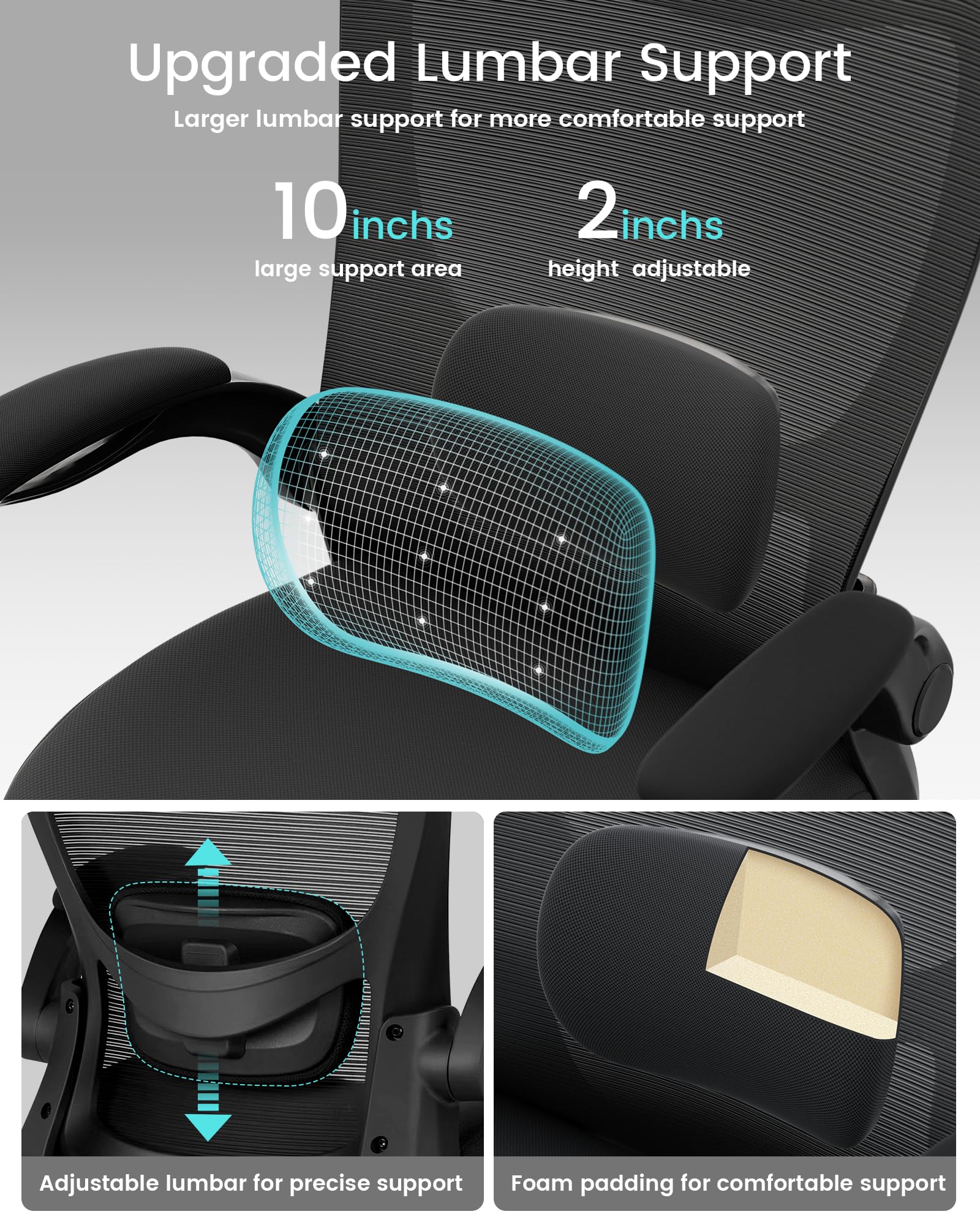 MUXX.STIL waterfall-edge seat aids circulation and comfort on the thighs.