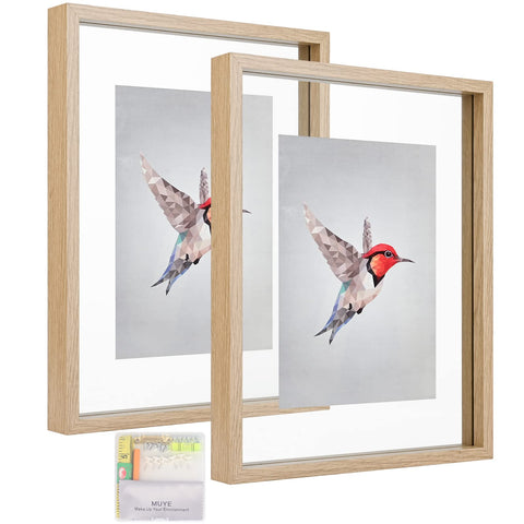 MUYE 11x14 floating frame front display shows photo with crisp floating effect