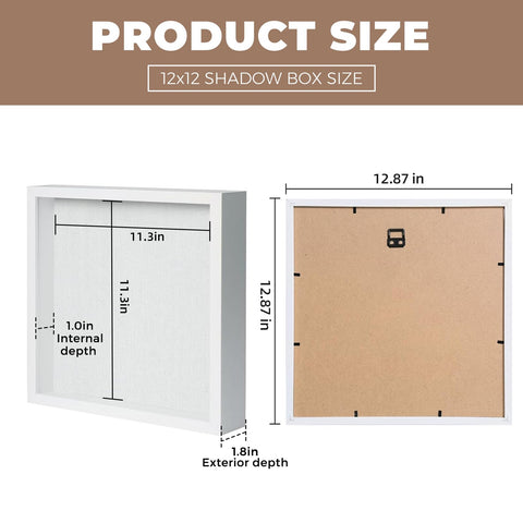 Muzilife shadow box linen backboard protects delicate items