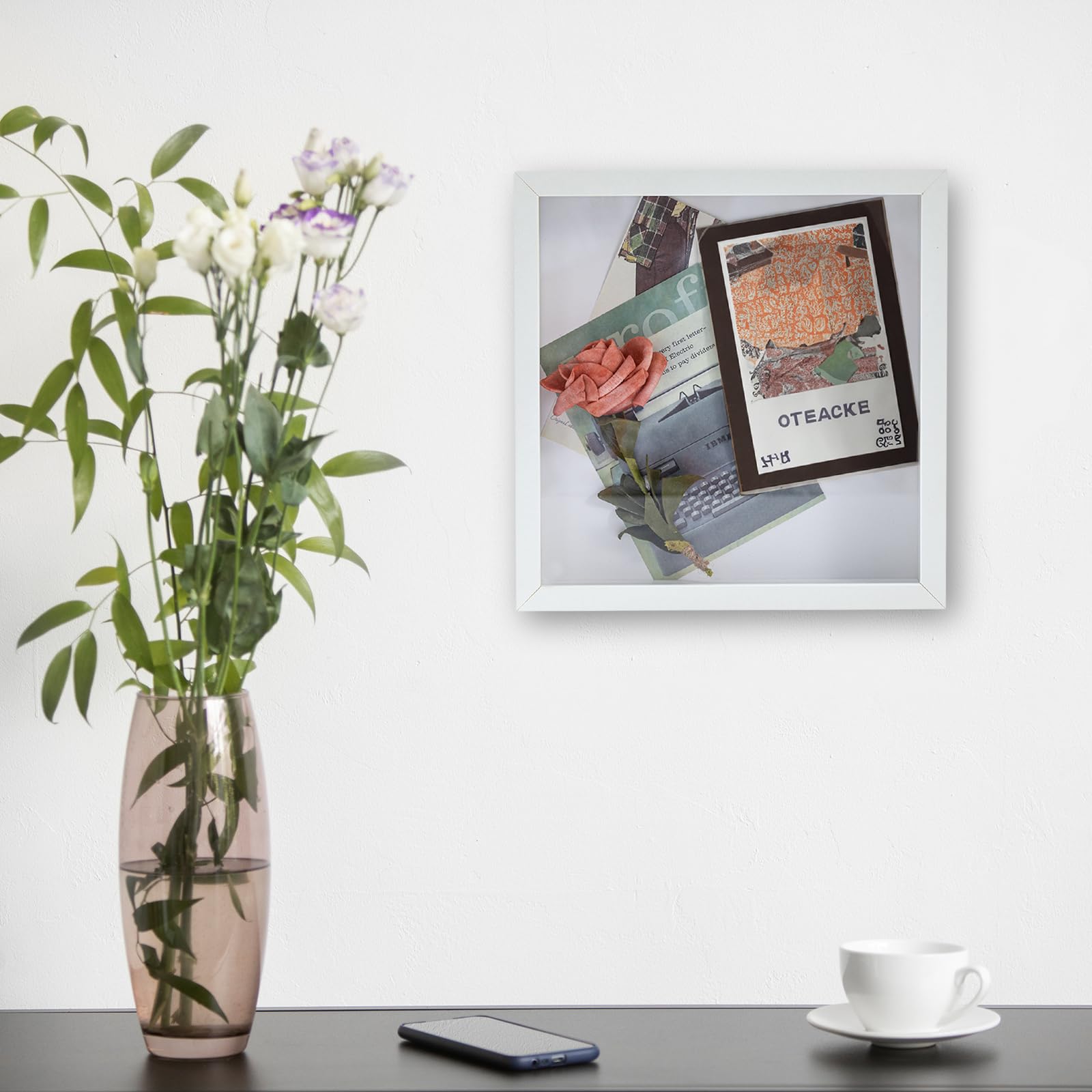 Muzilife shadow box tempered glass cover preserves keepsakes