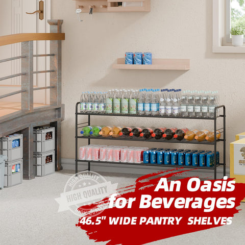 MWQ 3-tier shoe rack heels and flats neatly stored on stacked shelves.