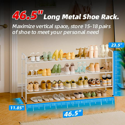 MWQ 3-Tier Shoe Rack placed in living room for hallway-to-bedroom versatility.