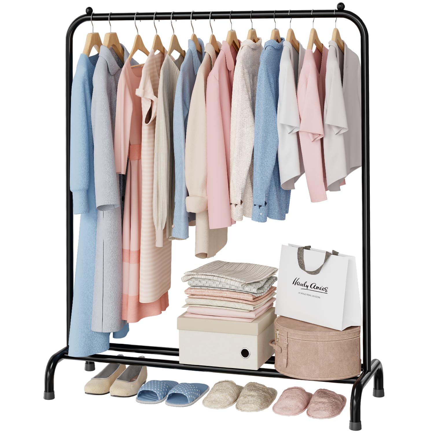 MWQ clothing rack with a 45-inch hanging rod to maximize closet space