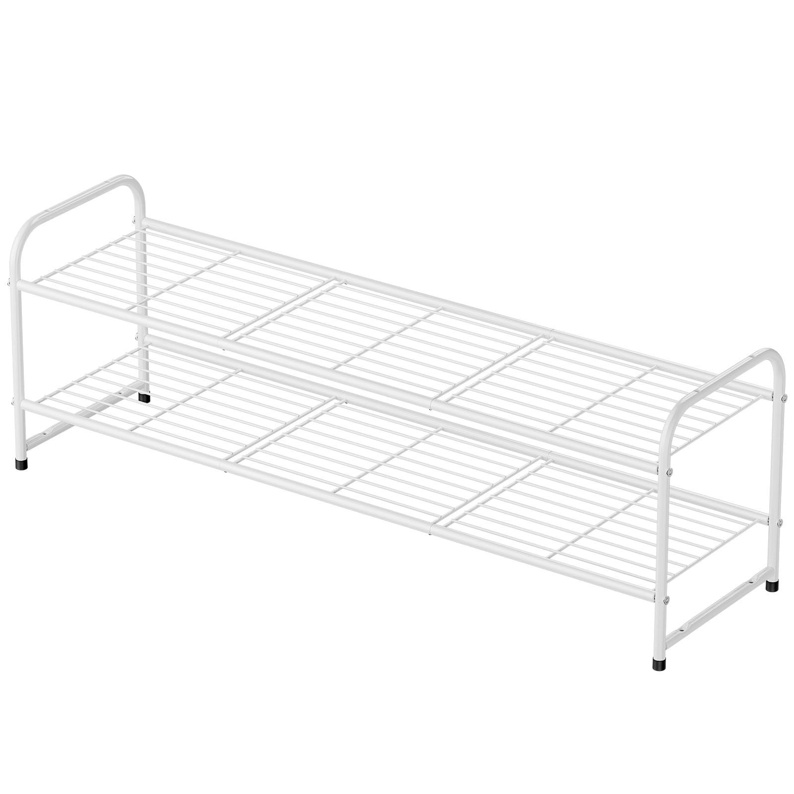 MWQ shoe rack living space setup helps keep floors clear.