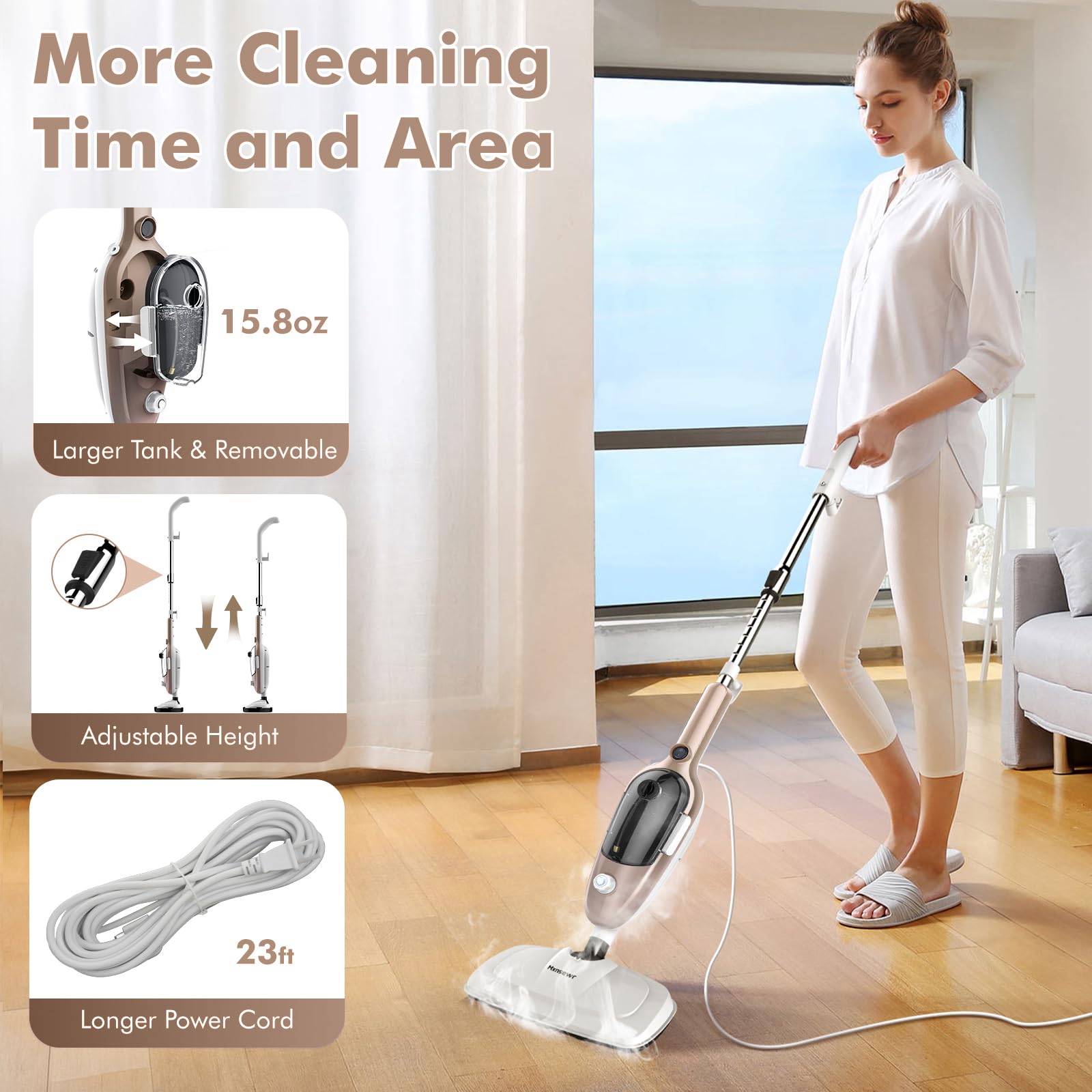 Mxnsewr handheld steam cleaner accessories set expands cleaning options for clothes and furniture.
