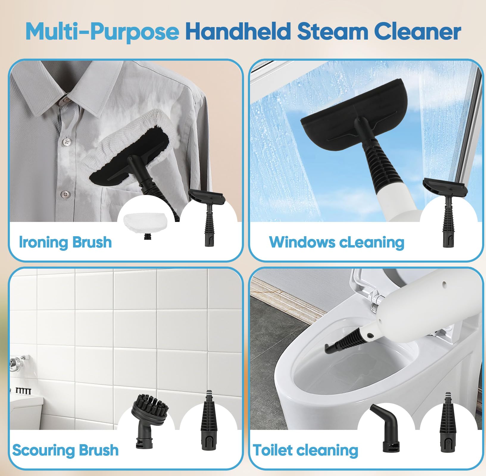 Mxnsewr Steam Mop 23ft cord with built-in storage for easy maneuverability