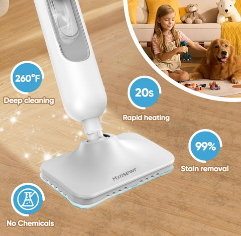Mxnsewr Steam Mop two steam levels for light and deep cleaning tasks