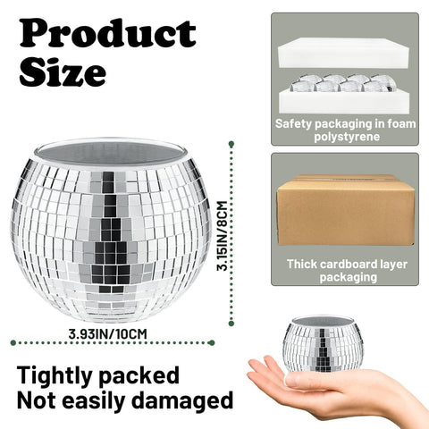 MXOYOXM disco ball planter doubles as a candle holder for festive tables.