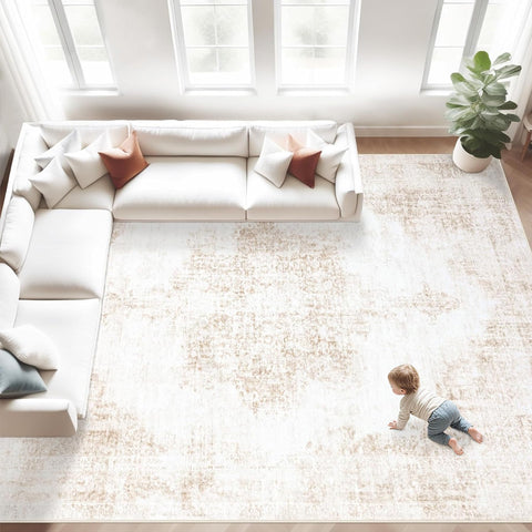 MXSANYOO area rug 8x10 vintage medallion pattern, soft touch for cozy living spaces.