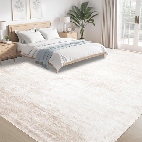 MXSANYOO area rug features modern abstract design in soft stripes.