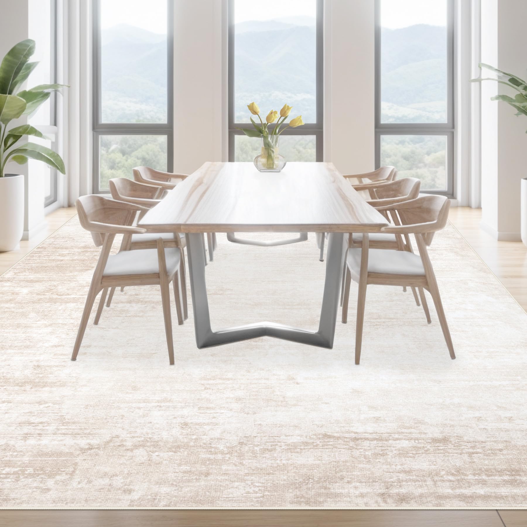 MXSANYOO area rug soft fiber texture adds comfortable underfoot feel.
