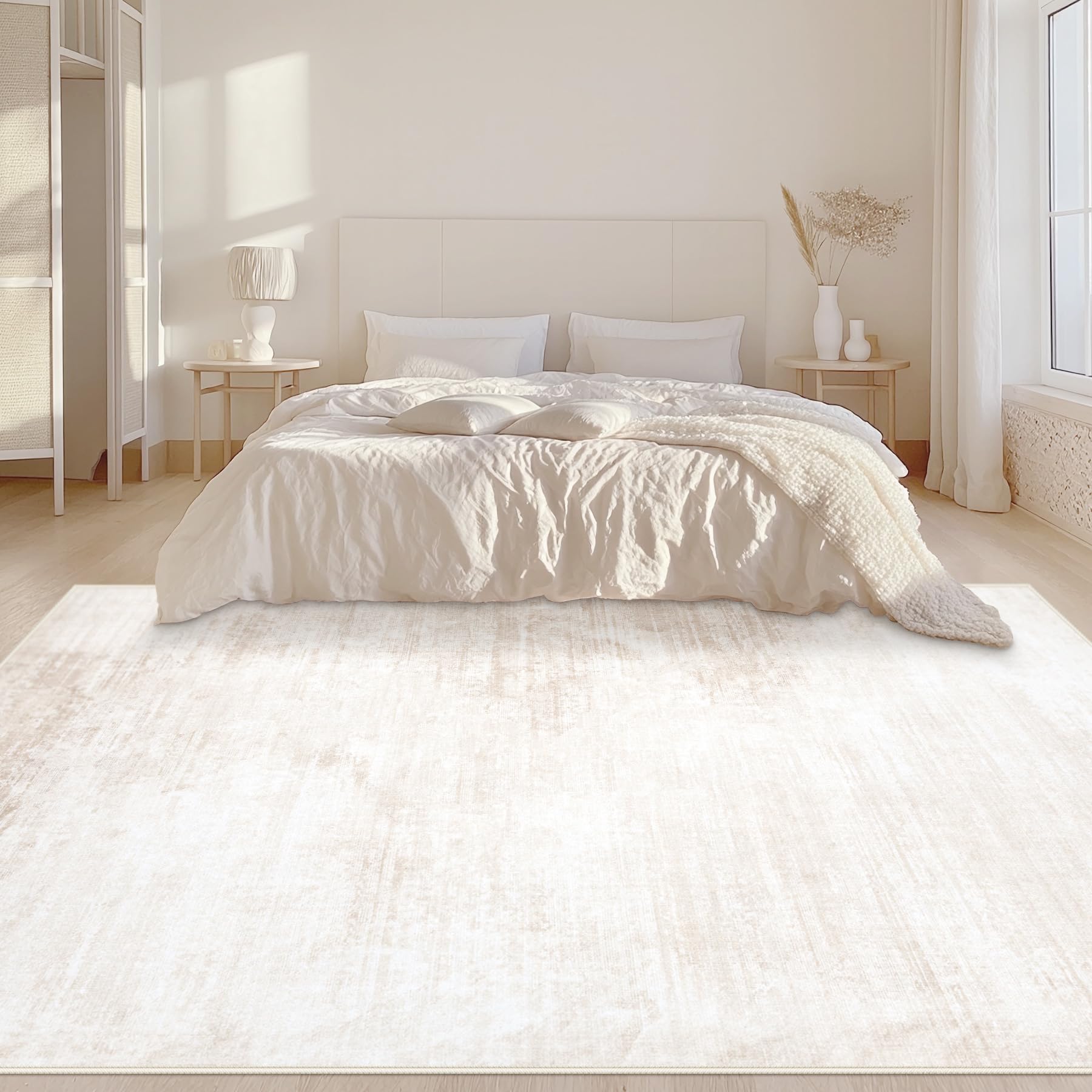 MXSANYOO living room rug with non-slip backing to stay in place