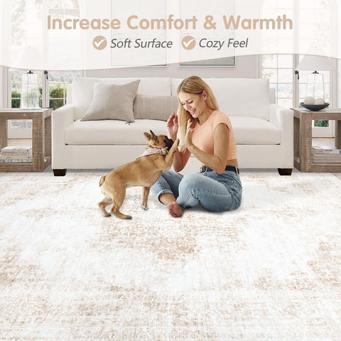 MXSANYOO pet-friendly rug; skin-friendly material supports family time.