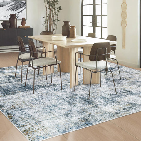 MXSANYOO 6x9 rug low pile blends under furniture smoothly.