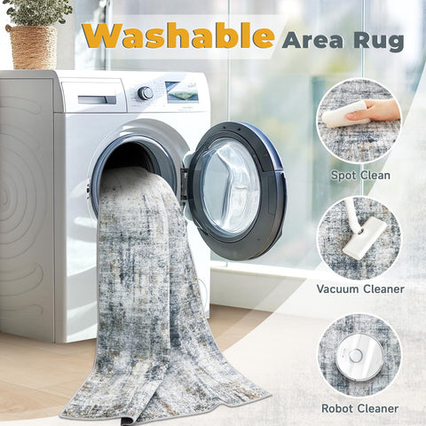 MXSANYOO 6x9 rug with washable surface for easy cleaning.