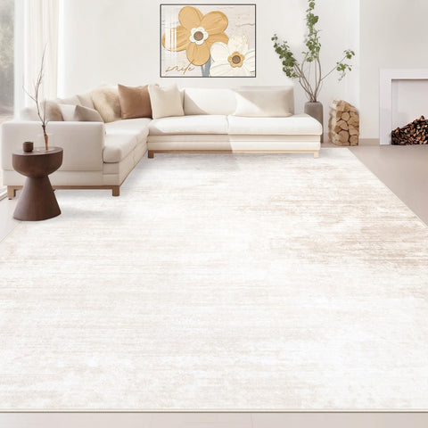 MXSANYOO area rug 10x14—modern abstract beige with soft stripes for living rooms.