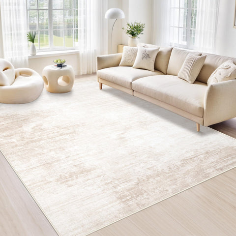 MXSANYOO area rug 6x9 living room abstract beige, easy to clean.