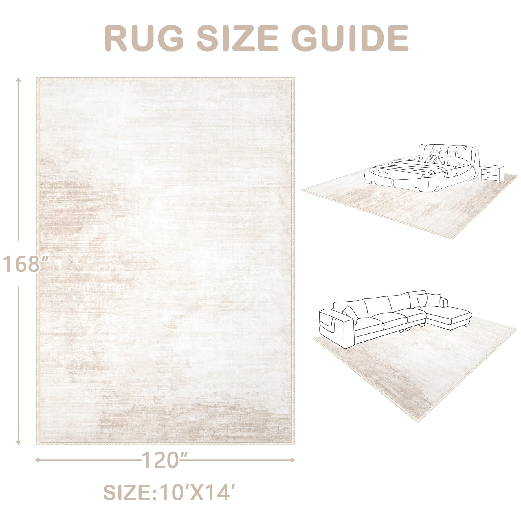 MXSANYOO living room rug 10x14 with non-slip backing for stable placement.