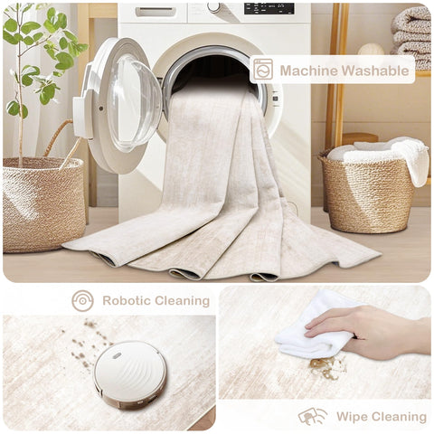 MXSANYOO pet-friendly rug 10x14 beige suitable for playful pets.