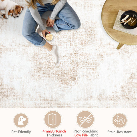 MXSANYOO kid and pet friendly rug supports family living spaces