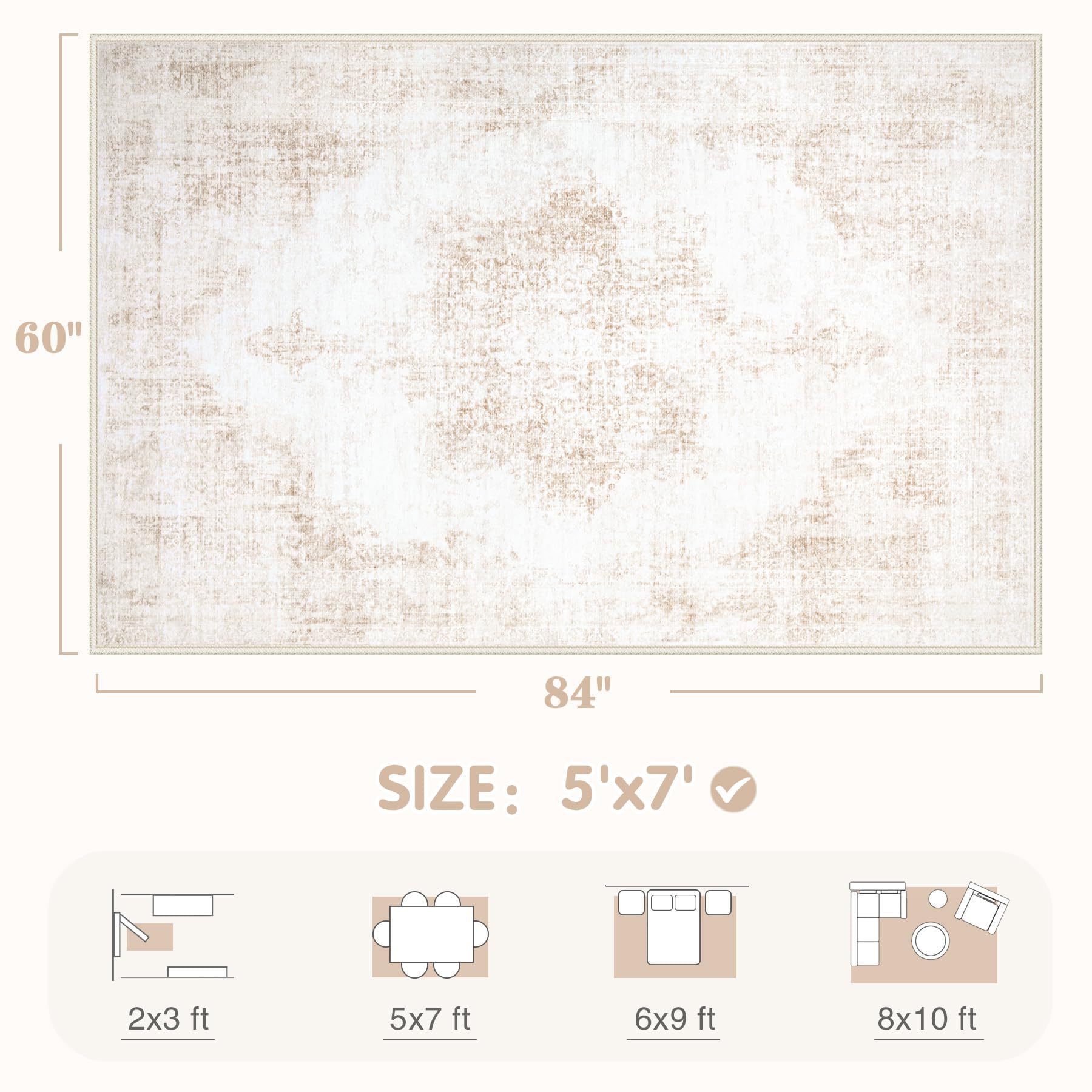 MXSANYOO versatile area rug suitable for living rooms, bedrooms, offices