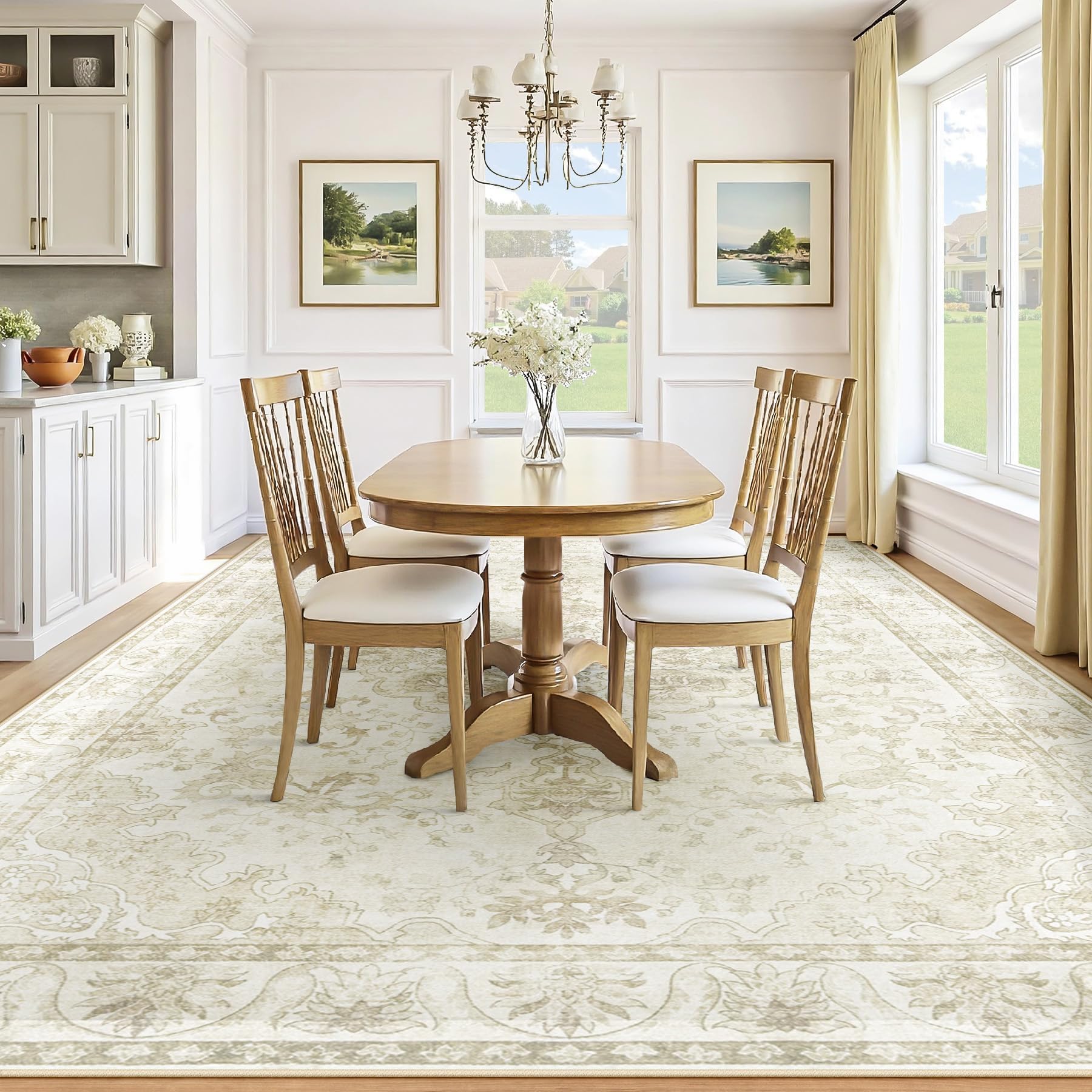 Beige-toned MXSANYOO 8x10 rug fits diverse decors