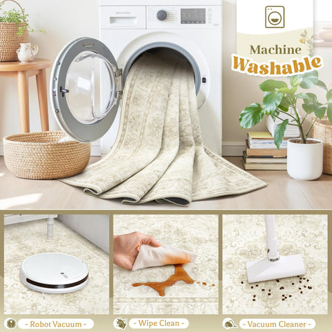 MXSANYOO 8x10 low-pile rug resists stains and cleans easily