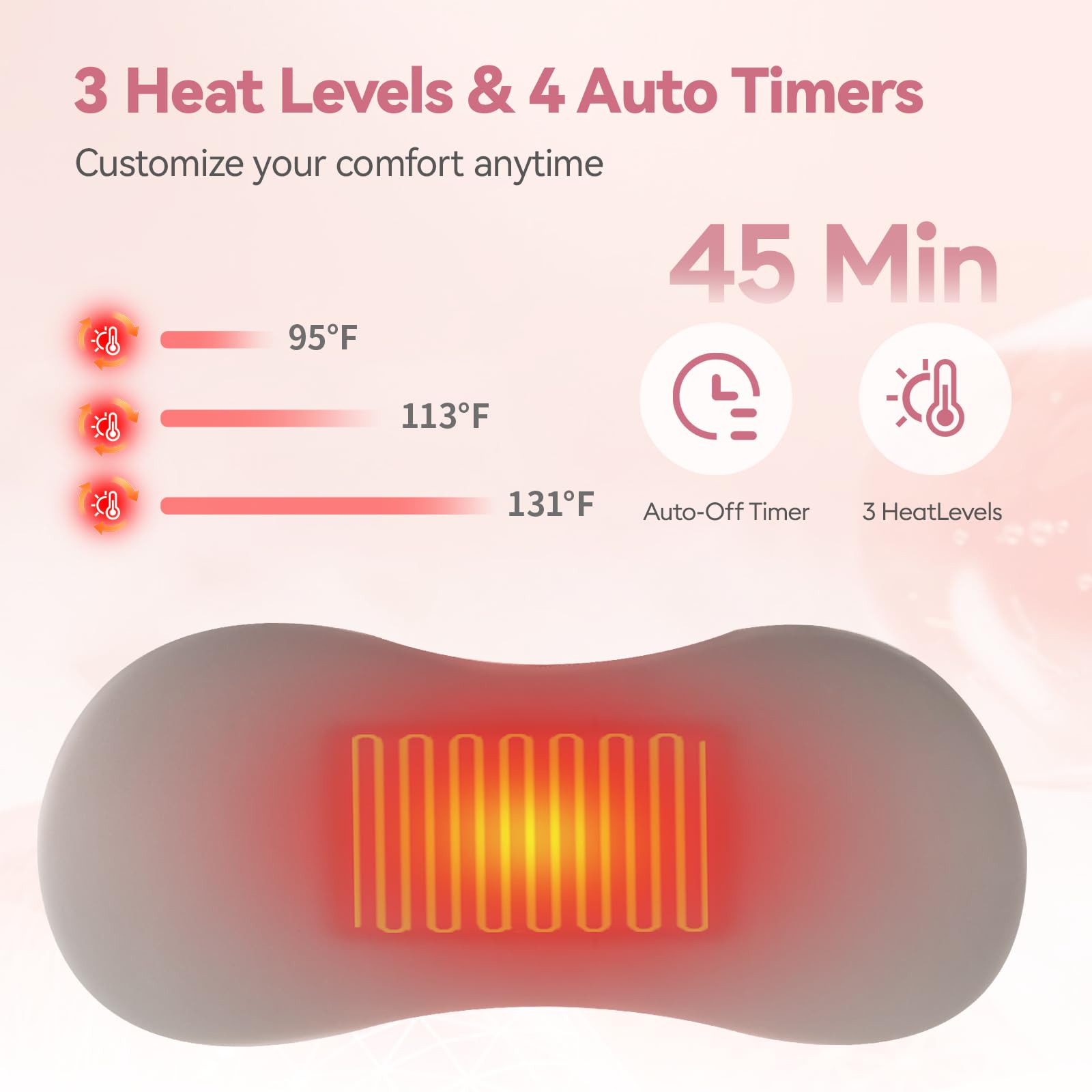 MXT Millennium pillow includes timer options for tailored comfort sessions.