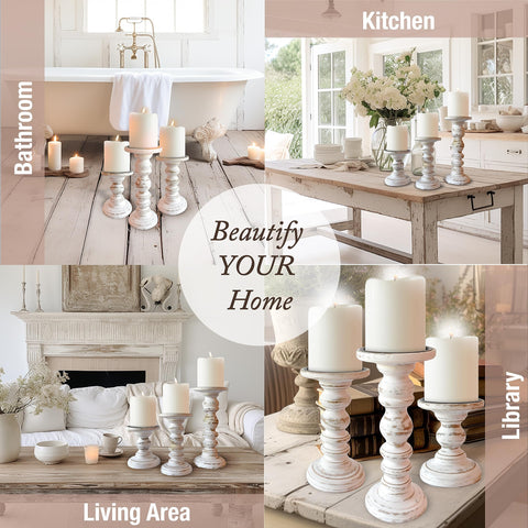 My Fancy Farmhouse dining table centerpiece stand with candles